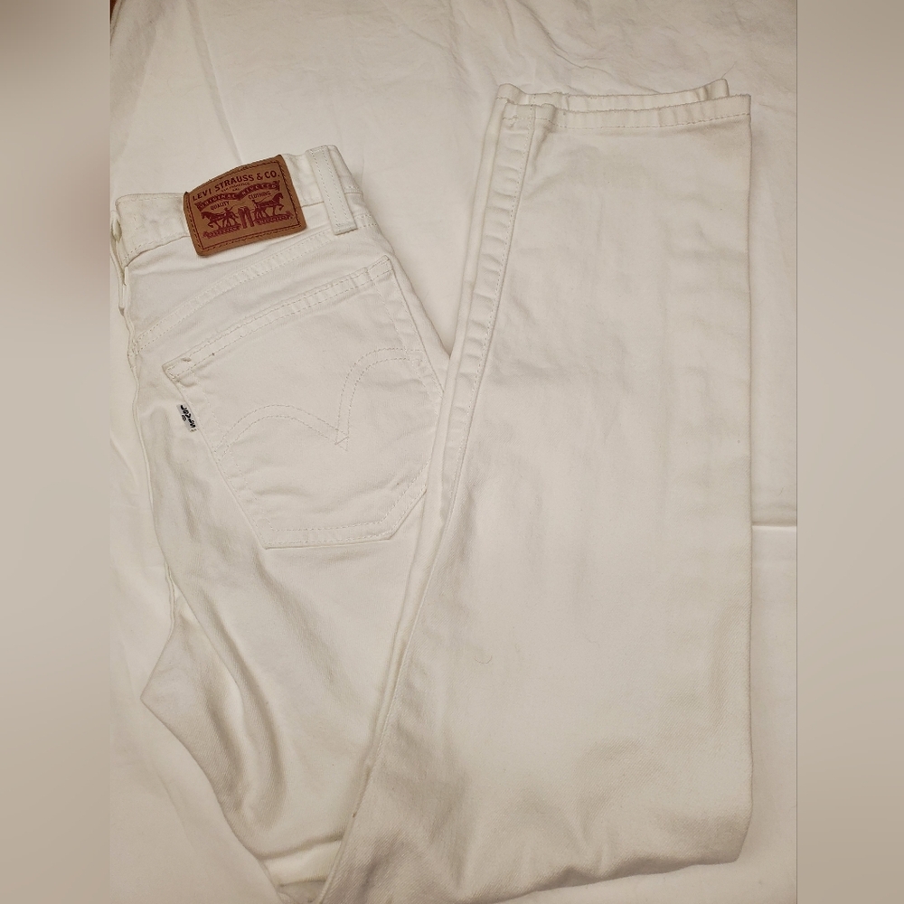 Levi's White Straight Leg Jeans